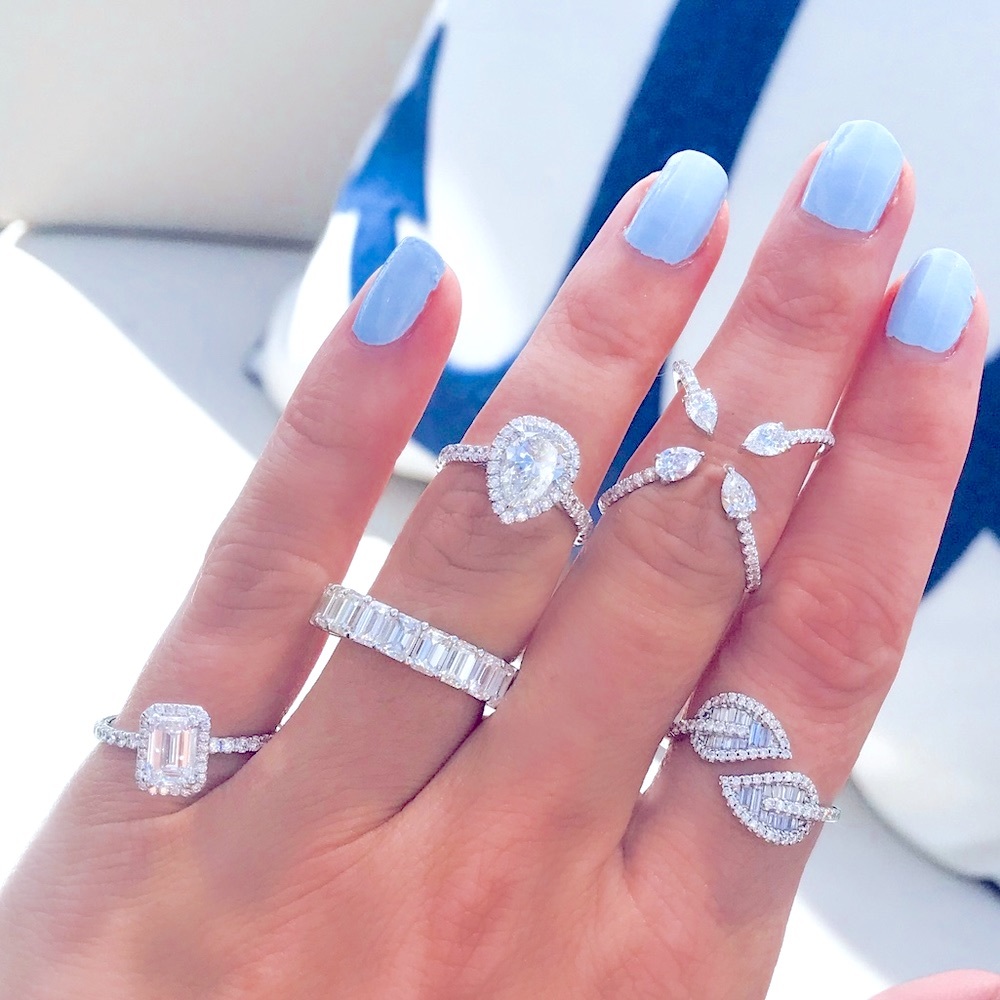 X Pear Shaped Diamond Ring